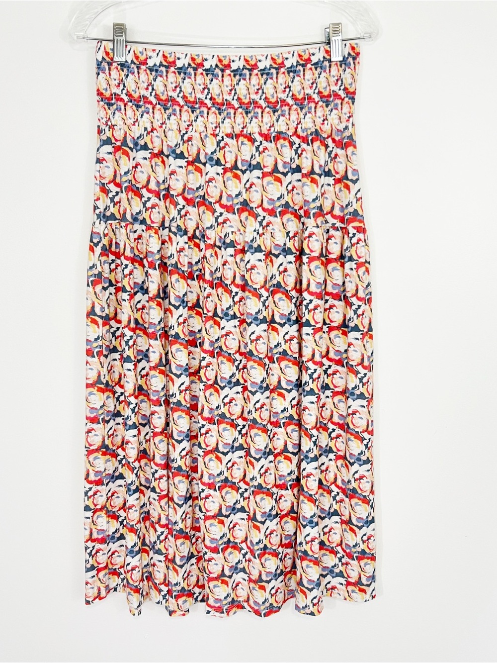 Nation LTD Floral Pima Cotton Colorful Midi Skirt Size Medium
